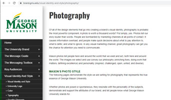 Screenshot of photo brand guide