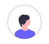 Icon of a masculine person in a purple shirt inside a circle.